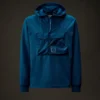 Metropolis Series Stretch Fleece Mixed Half Zip Hooded Sweatshirt