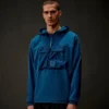 Metropolis Series Stretch Fleece Mixed Half Zip Hooded Sweatshirt