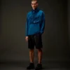 Metropolis Series Stretch Fleece Mixed Half Zip Hooded Sweatshirt