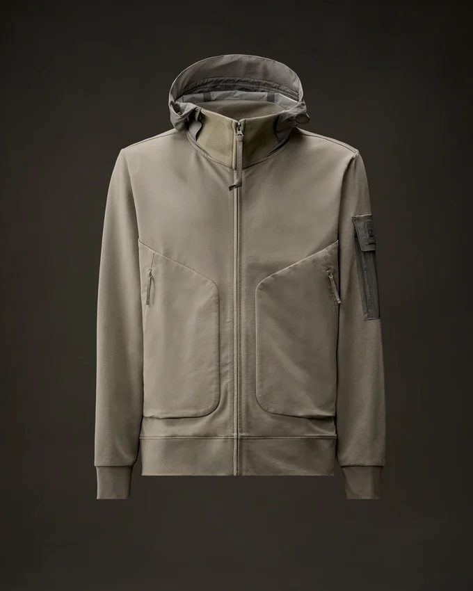 Metropolis Series Stretch Fleece Mixed Hooded Sweatshirt