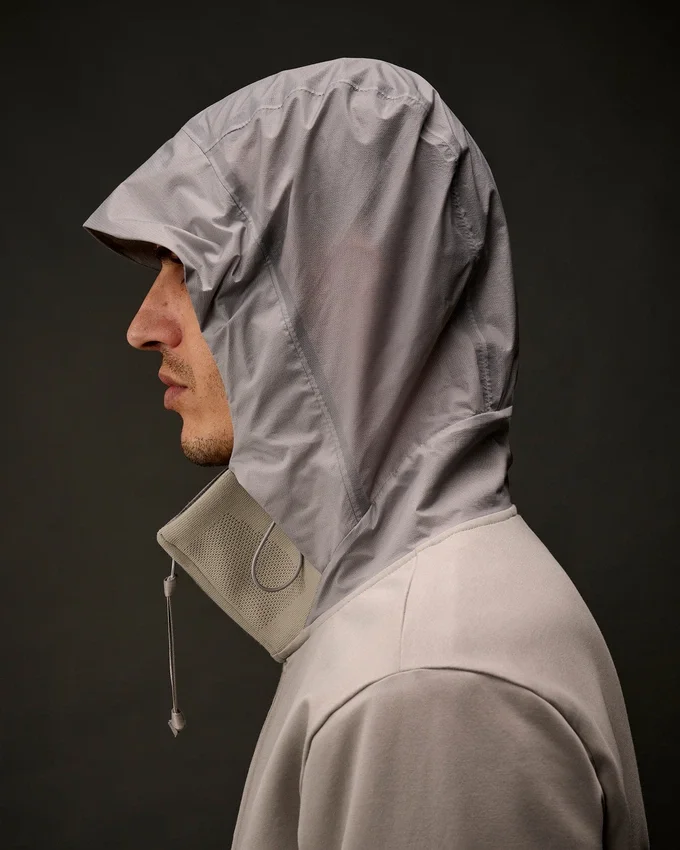 Metropolis Series Stretch Fleece Mixed Hooded Sweatshirt