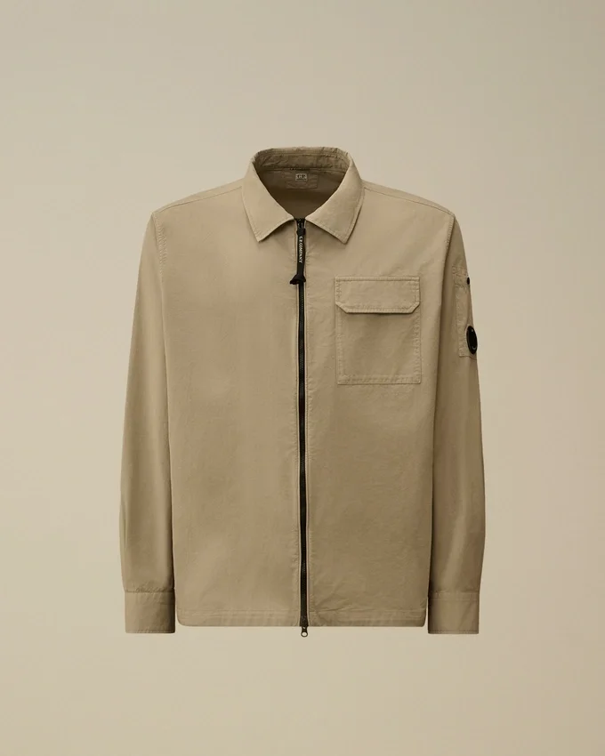 Organic Gabardine Zipped Lens Overshirt