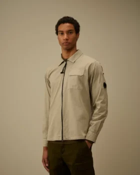 Organic Gabardine Zipped Lens Overshirt