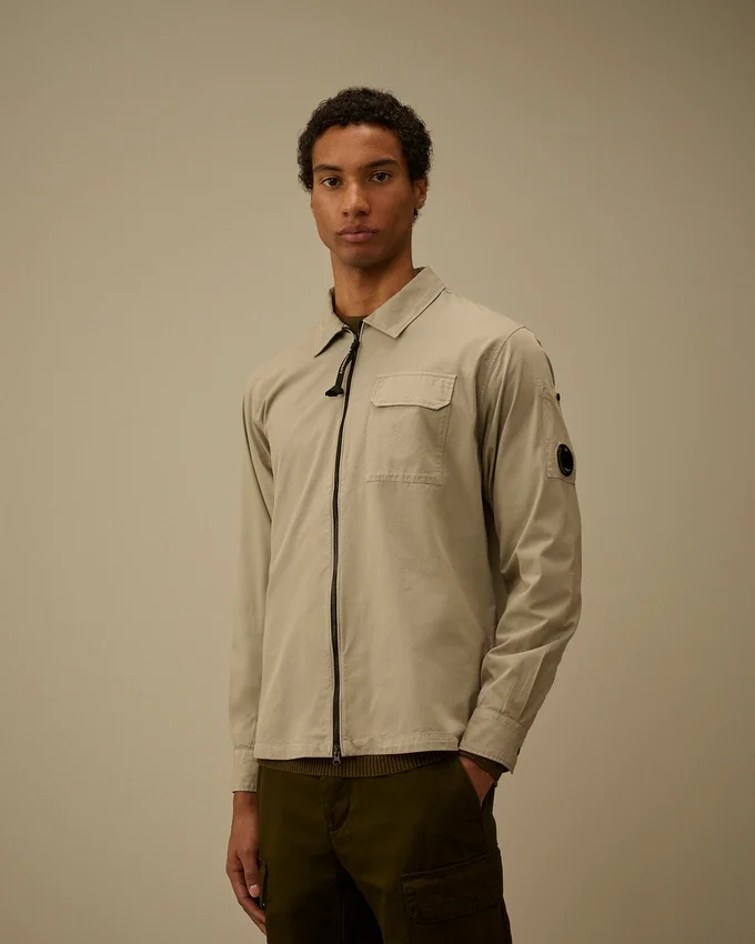 Organic Gabardine Zipped Lens Overshirt
