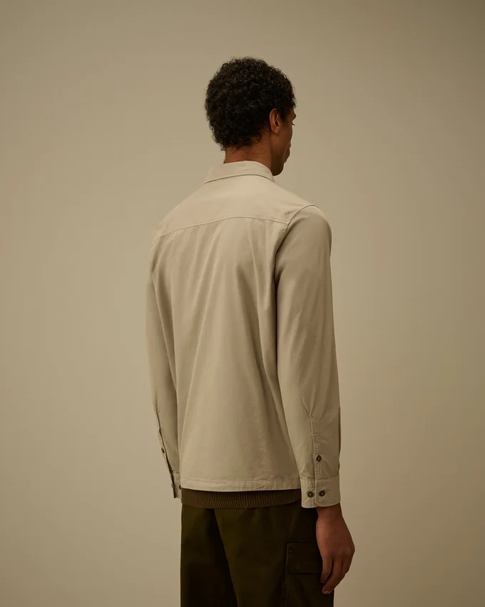 Organic Gabardine Zipped Lens Overshirt