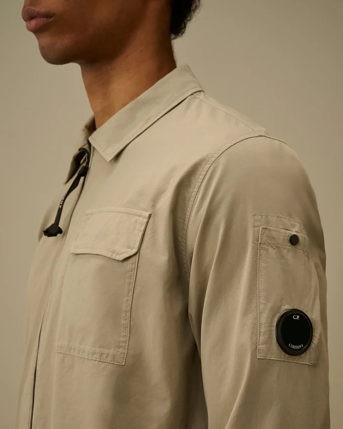 Organic Gabardine Zipped Lens Overshirt