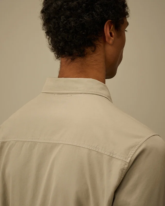 Organic Gabardine Zipped Lens Overshirt