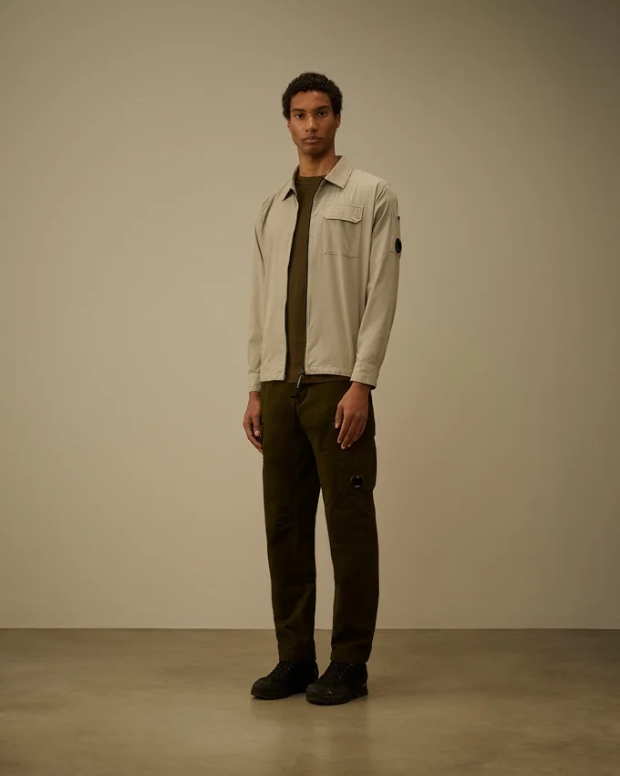 Organic Gabardine Zipped Lens Overshirt