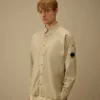 Popeline Long Sleeve Lens Button Shirt