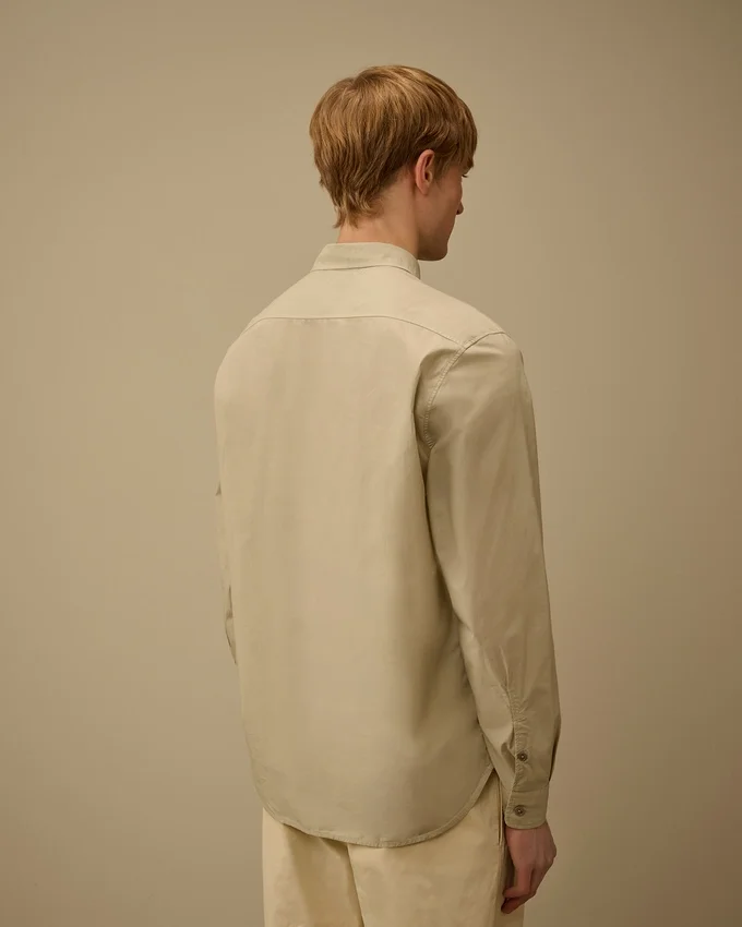 Popeline Long Sleeve Lens Button Shirt