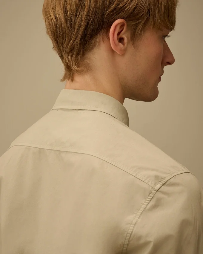 Popeline Long Sleeve Lens Button Shirt