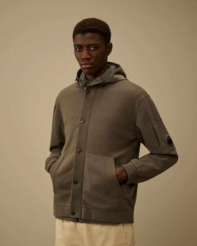 Reversible Cotton Mixed Hooded Sweater