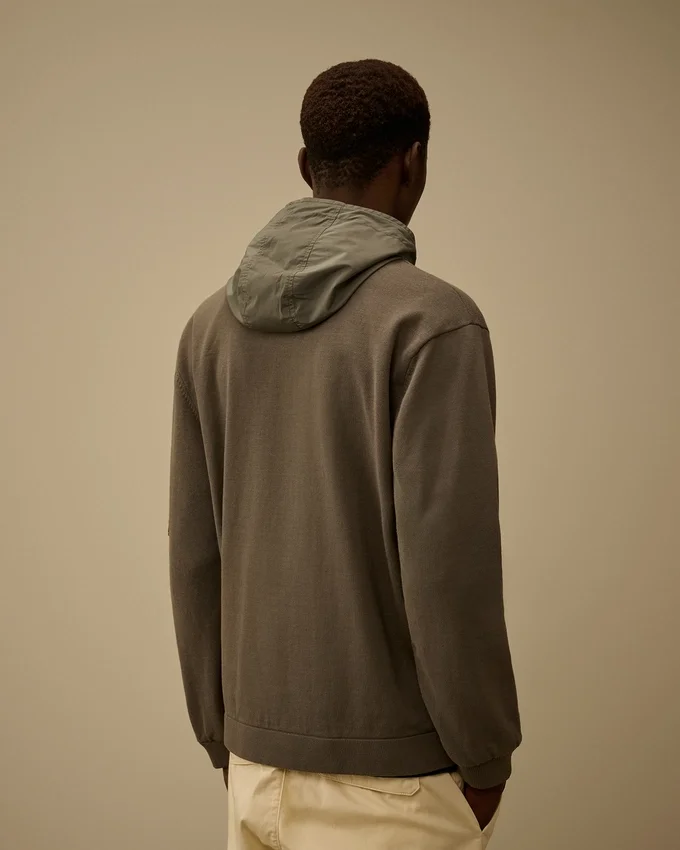 Reversible Cotton Mixed Hooded Sweater