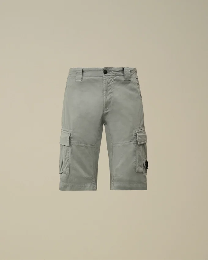 Stretch Sateen Cargo Lens Shorts