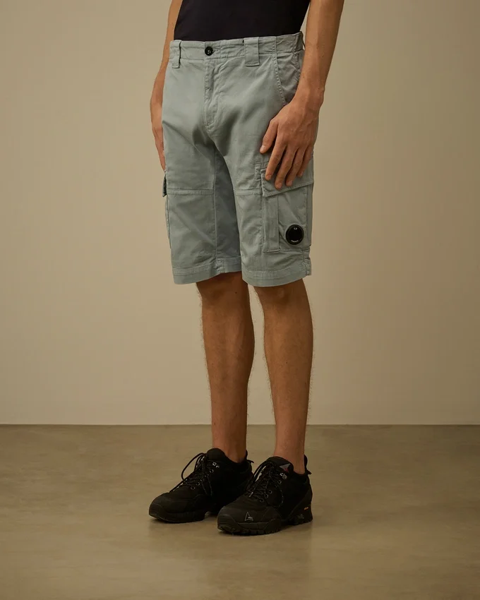 Stretch Sateen Cargo Lens Shorts