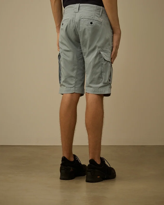Stretch Sateen Cargo Lens Shorts