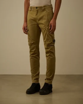 Stretch Sateen Ergonomic Rounded Pockets Lens Cargo Pants