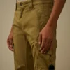 Stretch Sateen Ergonomic Rounded Pockets Lens Cargo Pants