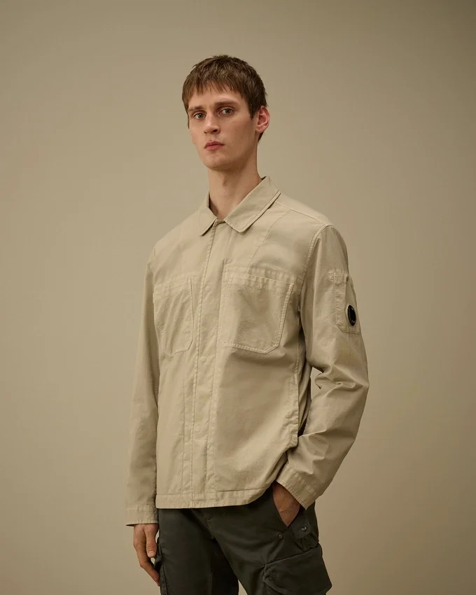 Taylon P Chest Pockets Lens Button Overshirt