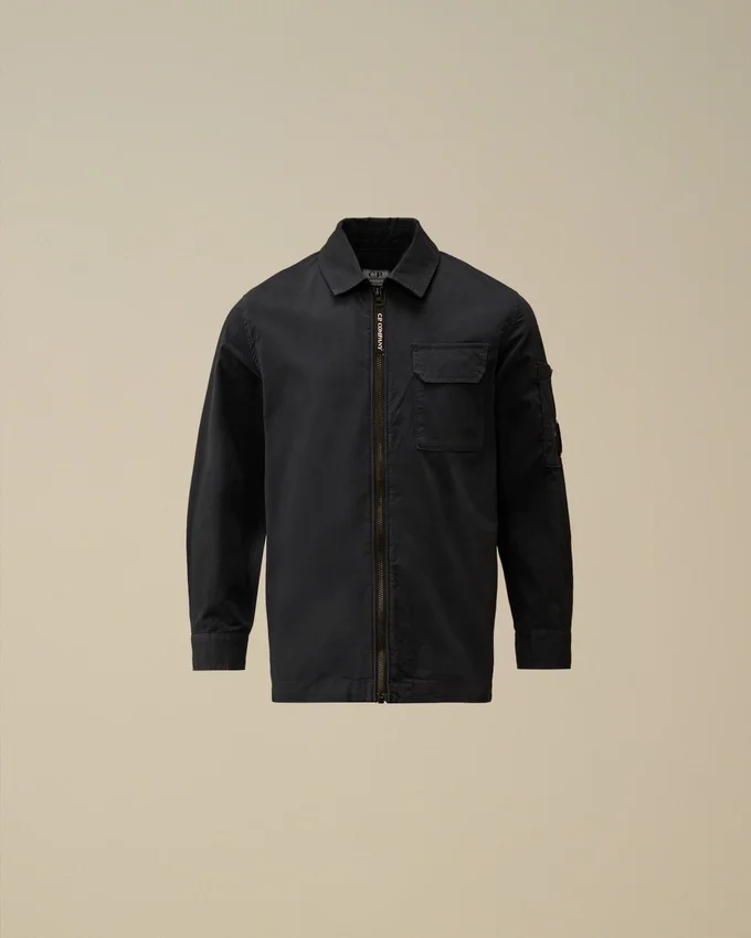 U16 Cotton Gabardine Long Sleeve Zipped Shirt
