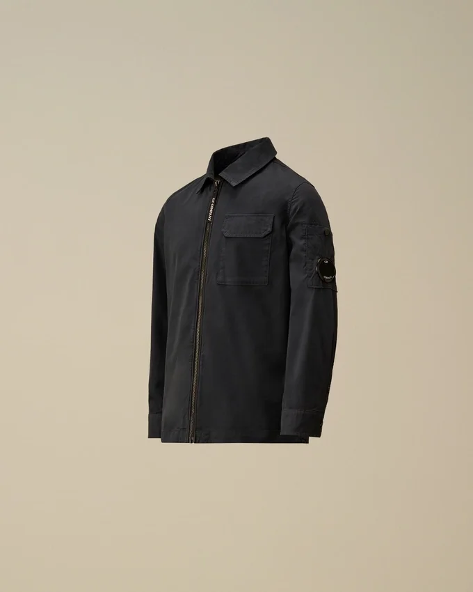 U16 Cotton Gabardine Long Sleeve Zipped Shirt