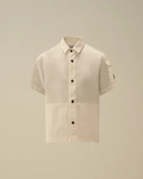 U16 Cotton Popeline Short Sleeve Button Lens Shirt