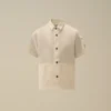 U16 Cotton Popeline Short Sleeve Button Lens Shirt