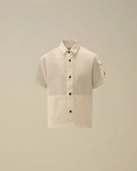U16 Cotton Popeline Short Sleeve Button Lens Shirt