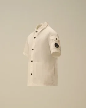U16 Cotton Popeline Short Sleeve Button Lens Shirt