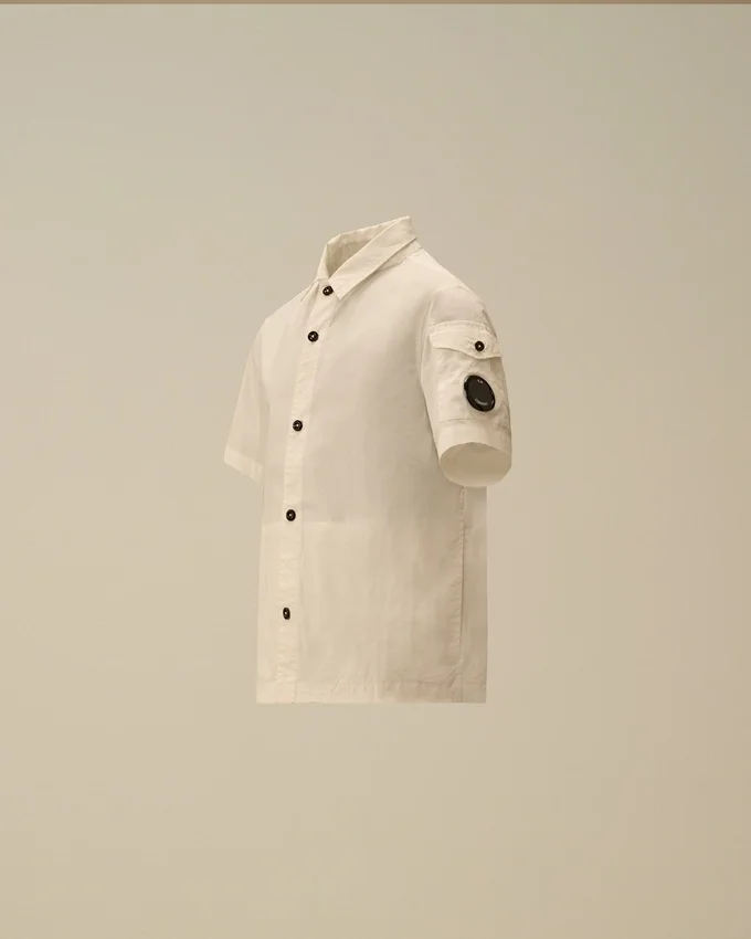 U16 Cotton Popeline Short Sleeve Button Lens Shirt