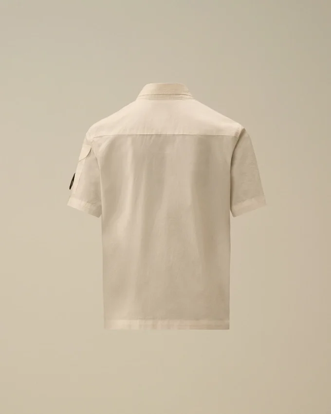 U16 Cotton Popeline Short Sleeve Button Lens Shirt