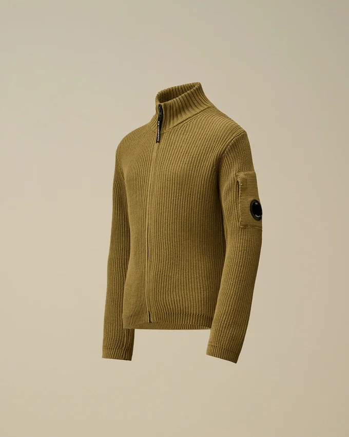 U16 Cotton Zipped Lens Cardigan