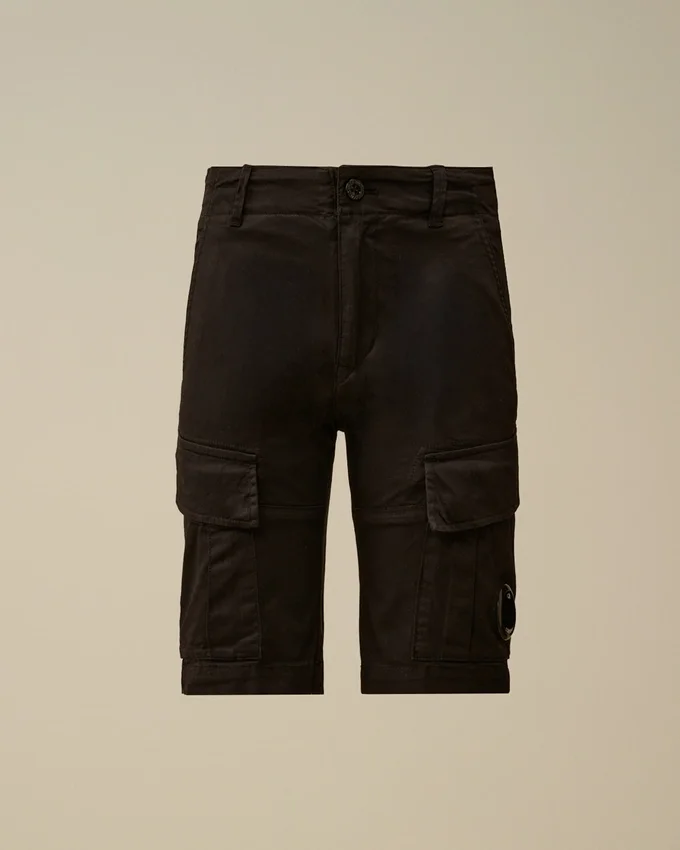 U16 Stretch Gabardine Cargo Lens Shorts
