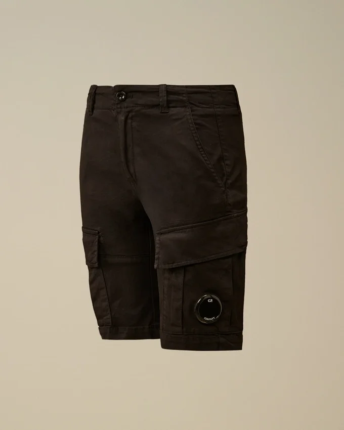 U16 Stretch Gabardine Cargo Lens Shorts