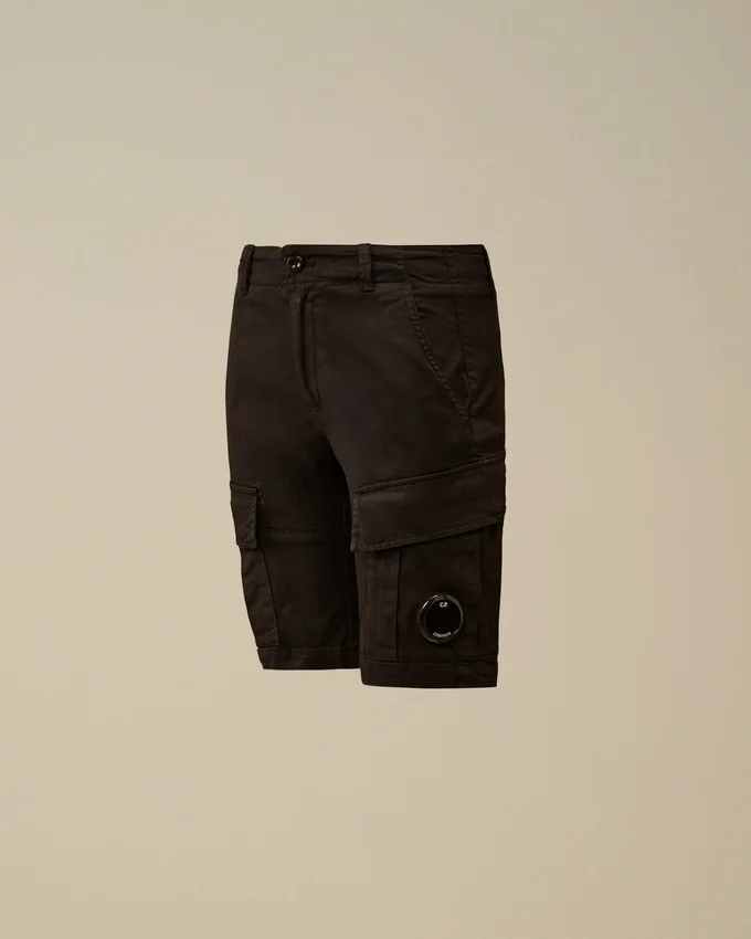 U16 Stretch Gabardine Cargo Lens Shorts